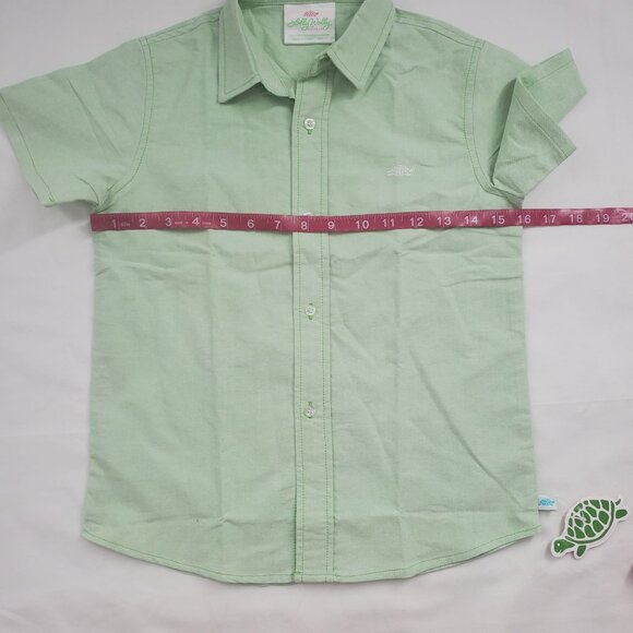 Lolly Wolly Doodle Kids Boys Light Green Poplin Woven Short Sleeve Shirt Size 6 - Picture 9 of 10